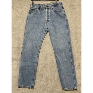 Y2K Levis 501 Jeans Mens 33x34 Original Button Fly Straight Leg Distressed